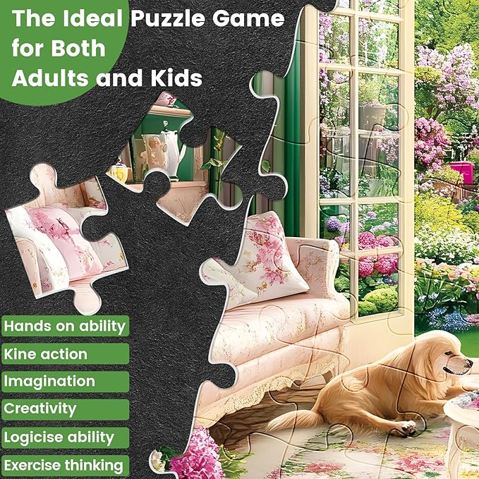 300 Piece Puzzles for Adults, Jigsaw Puzzles 300 Pieces for Adults Kids Building Flowers Puzzle Recycled Cardboard Jigsaw Puzzle Challenging Puzzles Game Family Activity Gift Toy 20.5x15inch