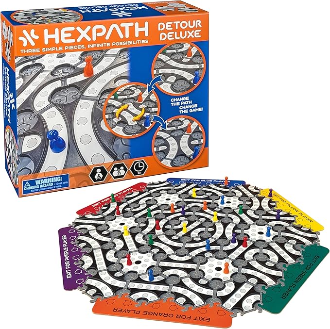 HexPath 5-in-1 Modular Strategy Board Game Set | Create & Customize Your Own Game | Award-Winning & MESH Accredited Game for Family Nights | Great Gift for Teens & Adults (Age 7+)