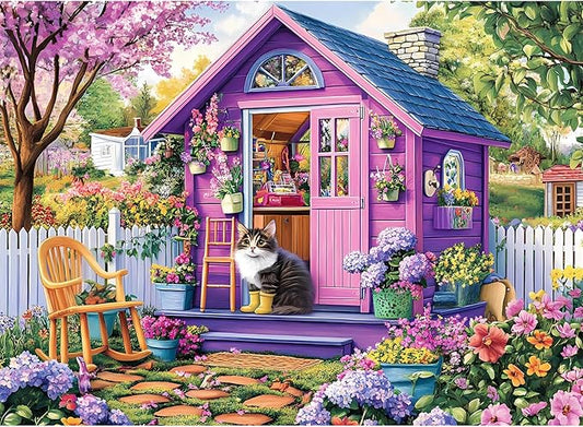 300 Piece Puzzles for Adults Garden 300 Piece Puzzles for Kids Ages 8-10 10-12 Jigsaw Puzzle Recycled Pieces Cardboard Family Puzzle Challenging Game 20.5x15IN