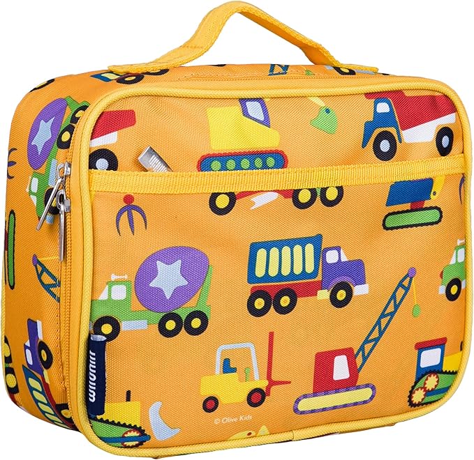 Wildkin Kids Insulated Lunch Box – Durable and Reusable for School & Travel - Under Construction