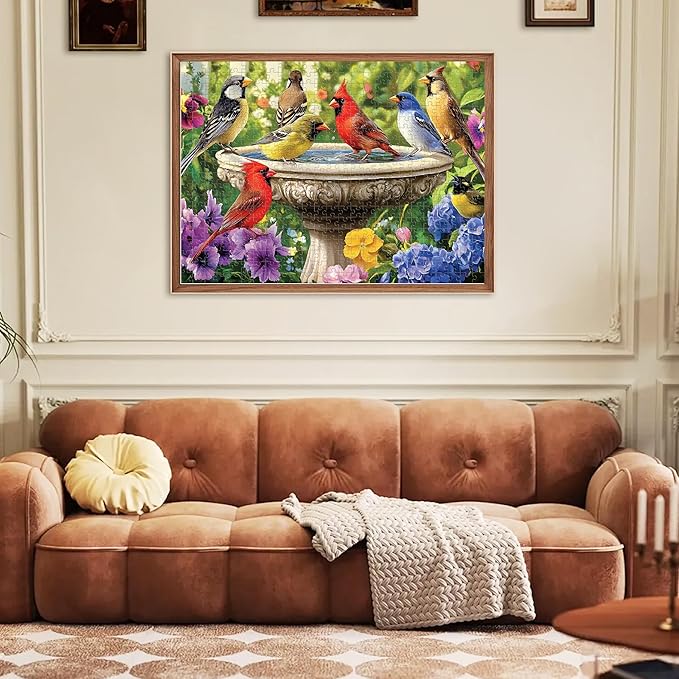 500 Piece Puzzles for Adults, Birds Jigsaw Puzzle 500 Piece for Adults Kids Seniors, Recycled Cardboard Large Piece Puzzle 500, Family Games Great Gift for Mom Dad Family Friends 20.5 x 15 in