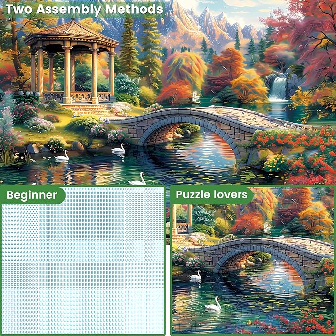 300 Piece Puzzles for Adults, Swan Forest Puzzle 300 Pieces Jigsaw Puzzles Recycled Cardboard Paper Puzzles Difficult Challenging Puzzles Perfect for Family Games 20.5 * 15IN