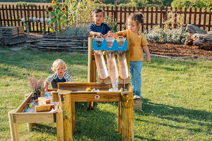 Plum Discovery Wooden Water Run Table for Kids, Toddler Toys, Sensory Activity Table, Outdoor Playset, Painting Easel, Storage Box, Easy to Clean, Durable, Weatherproof, Gift for Ages 3+ Yrs