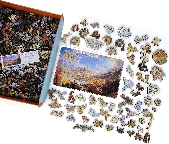 Wooden Jigsаw Puzzle for Adults - Uniquely Shaped Pieces - Made in The USA by FoxSmartBox - 440 Pieces - Starrucca Viaduct, Pennsylvania