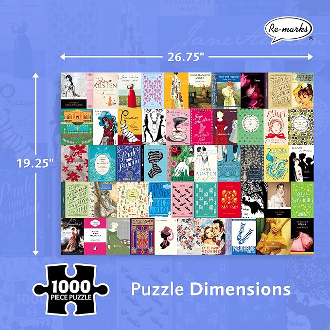 Re-marks Jane Austen Literary Jigsaw Puzzle, 1000 Piece Puzzle for All Ages