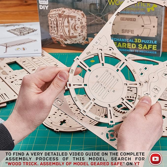 Wood Trick Safe Wooden Model Kit for Adults to Build - DIY Locker Puzzle Box with Combination - Mechanical - Store Your Precious Items - Heavy Duty Design - 3D Wooden Puzzles for Adults