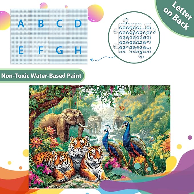 Jigsaw Puzzles for Adults 500 Pieces Puzzle Elephant Tiger Puzzle for Adults Children Elderly Puzzles Peacock Animal Puzzle 500, Home Decor Gift Family Game for Men Women Elders Seniors (20.5"x15")
