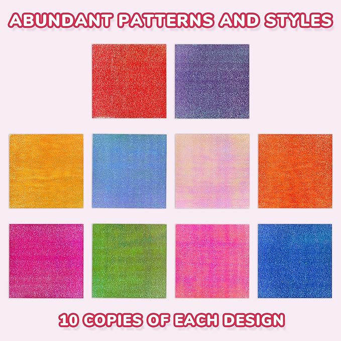 Textured Origami Paper 6x6 Inches - 50 Sheets Durable and tear-resistant with Artistic Patterns - Premium Craft Paper for Beginners & Experts, Ideal for Scrapbooking, Card Making and DIY Crafts