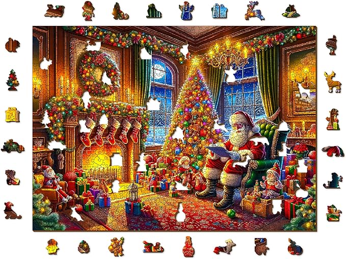 WOODEN.CITY 1000 Piece Christmas Puzzle for Adults - The Magic of Christmas Eve Holiday Puzzle, Made in EU