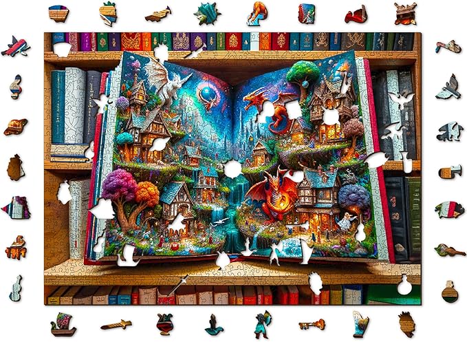 WOODEN.CITY Enchanted Tales 1000 Piece Puzzle | Wooden Puzzles for Adults | Jigsaw Puzzles 1000 Pieces Made in EU - Size 21.25 X 15.5 in | Magical Jigsaw Puzzle