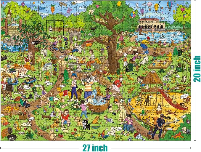Antelope - 500 Piece Large Format Jigsaw Puzzle for Adults, Dog Park Jigsaw Puzzles 500 Pieces, Large Pieces, No Dust Puzzles for Senior Citizen, 500 PC, Non-Glare Finish, Interlock Smoothly