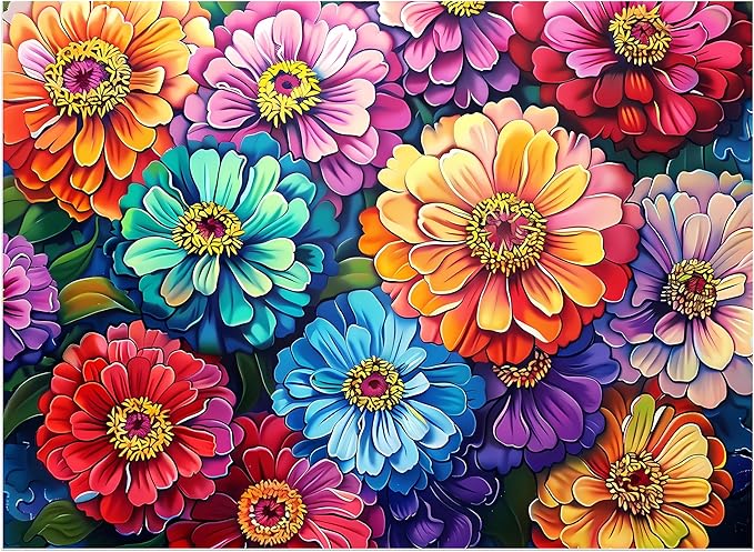 500 Piece Puzzle for Adults Puzzle Flowers, Recycled Cardboar Jigsaw Puzzles 500 Pieces Children Elderly, Family Activity Game Great Gift for Mom Dad Friend Difficult Puzzles Size 20.5 x 15 inches
