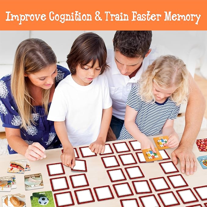 72 PCS Daily Items Matching Game, 36 Designs Everyday Objects Memory Cards Engaging Picture Matching Game, Educational Learning Toys for Preschool 4 5 6 Years Old