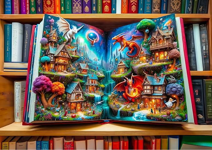 WOODEN.CITY Enchanted Tales 1000 Piece Puzzle | Wooden Puzzles for Adults | Jigsaw Puzzles 1000 Pieces Made in EU - Size 21.25 X 15.5 in | Magical Jigsaw Puzzle