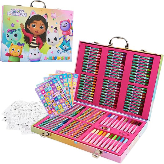 Gabby's Dollhouse Kids Art Set - Multicolor Drawing Kit with Travel Case
