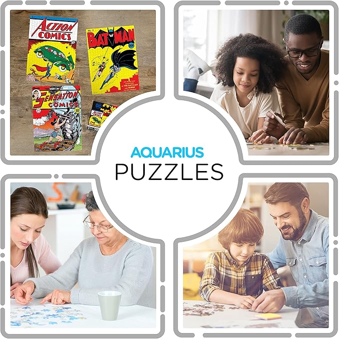 Aquarius DC Comics 3 x 500 Piece Jigsaw Puzzle Set with Bonus Poster – Superhero Puzzle Pack for Adults, Kids & Families | Superman, Batman & Wonder Woman