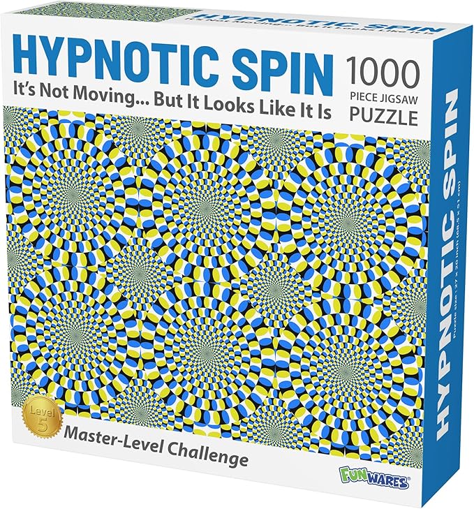 Funwares Optical Illusion Puzzle – 1000 Piece Expert-Level Jigsaw for Adults – Hypnotic Visual Movement – Modern Art Challenge – Elegant Gift for Puzzle Pros & Design Lovers