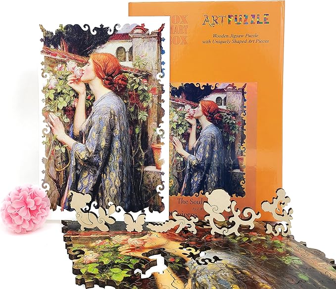 Wooden Puzzle for Adults - Unique Shaped Pieces - Made in The USA by FoxSmartBox - 200 Pieces - The Soul of The Rose