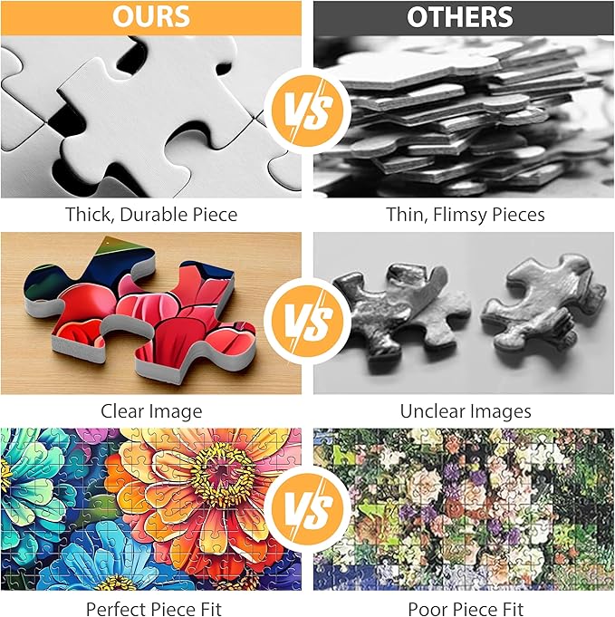 500 Piece Puzzle for Adults Puzzle Flowers, Recycled Cardboar Jigsaw Puzzles 500 Pieces Children Elderly, Family Activity Game Great Gift for Mom Dad Friend Difficult Puzzles Size 20.5 x 15 inches