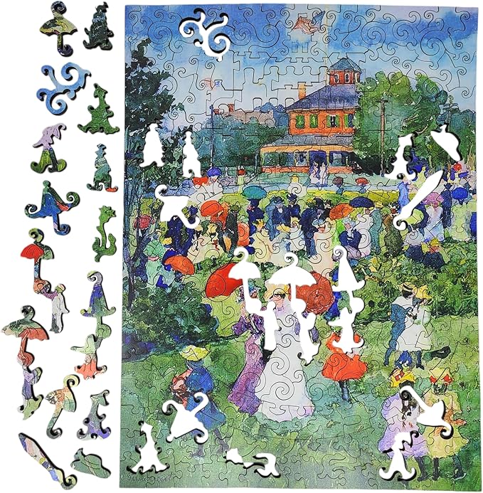 Wooden Jigsaw Puzzle for Adults - Uniquely Shaped Pieces - Made in The USA by FoxSmartBox - 212 Pieces - Franklin Park Boston