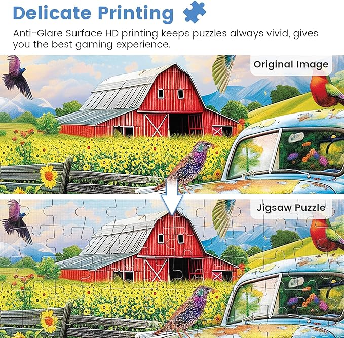 300 Piece Puzzles for Adults,Songbirds on The Farm Jigsaw Puzzle for Adults Kids Seniors,Recycled Cardboard Large Piece Puzzle 300 Piece,Family Activity Great Gift for Family Friends 20.5 * 15 in