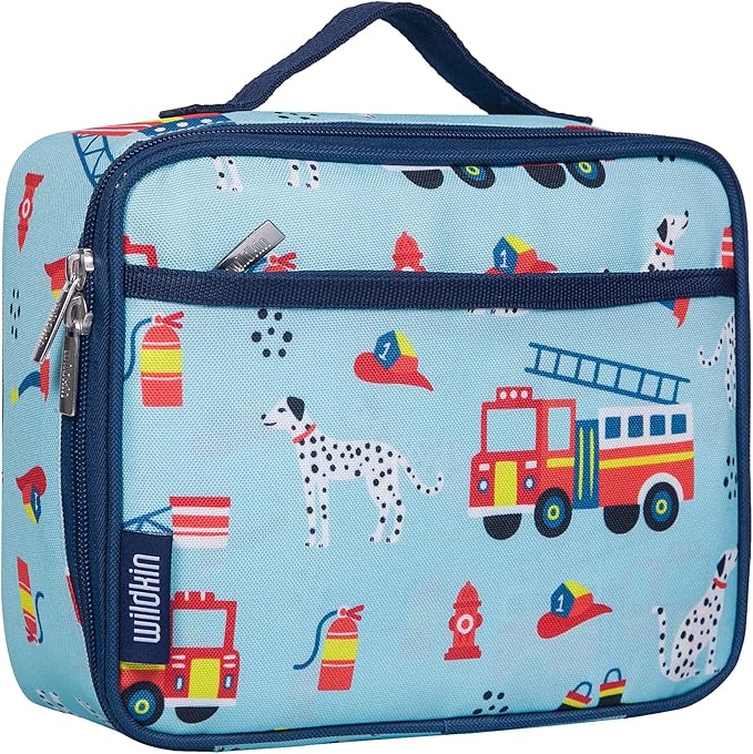 Wildkin Kids Insulated Lunch Box – Durable and Reusable for School & Travel - Firefighters