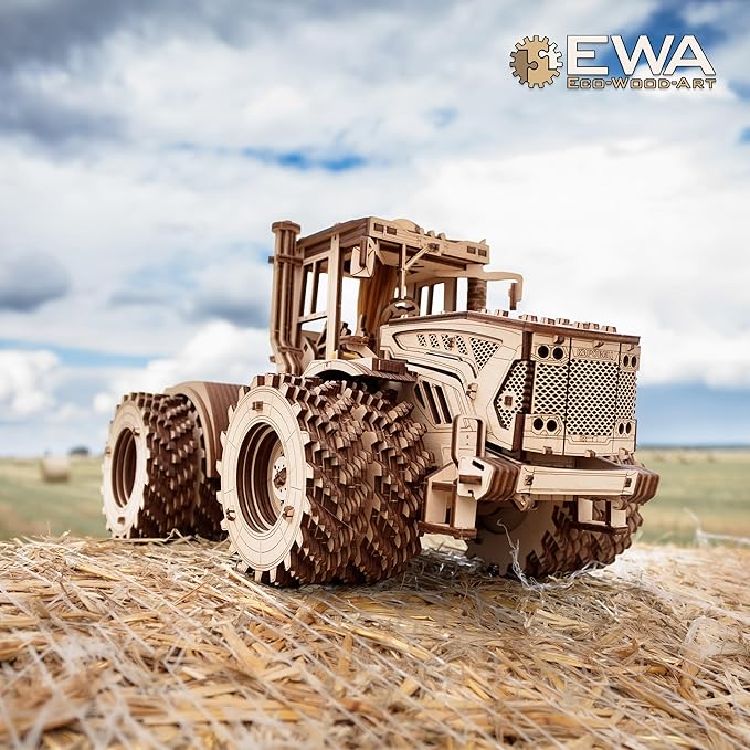 KIROVETS K-7M Three-Dimensional Mechanical Tractor-Puzzle for Adults and Teenagers-Collection Without Glue-596 Details, Colour Nature