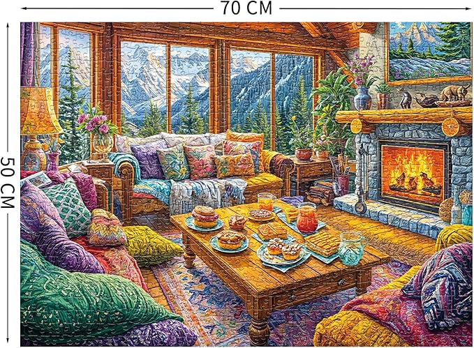 Warm Home Puzzles for Adults 1000 Pieces, Jigsaw Puzzles for Adults 1000 Piece, Challenging Game Toys, Impossible Puzzle, Family Decoration Puzzle