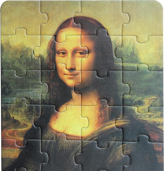 24 Pieces Da Vinci Mona Lisa Puzzle, Toddler Artist Puzzles for Kids Ages 3-5,4-6 Easy-an Intellectual Decompression Entertainment Game and Preschool Educational Learning Toys