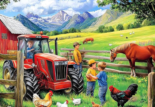 500 Piece Puzzles for Adults, Farm Animal Puzzles 500 Pieces, Puzzles for Kids Ages 6-8,Recycled Cardboard Horse Puzzle 500 Piece, Great Gift for Family Friends, 20.5 x 15 in