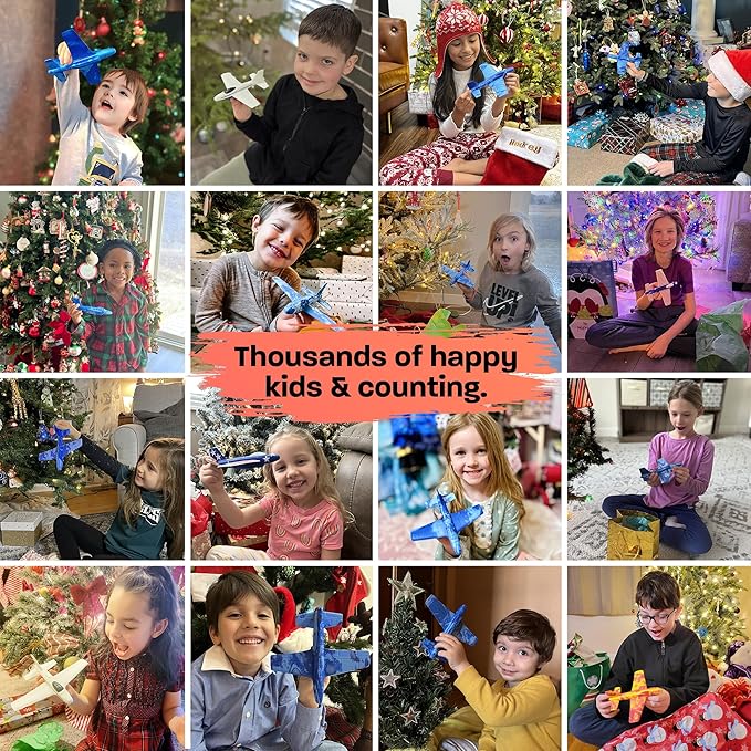 Foam Airplanes - Stocking Stuffers for Kids All Ages 4 5 6 7 8 9 + Year Old - Best Toy Gift - Boy Toys Stocking Stuffer Gifts - Air Plane Gift Idea - Easter Basket Gifts for Boys & Girls Party Favors