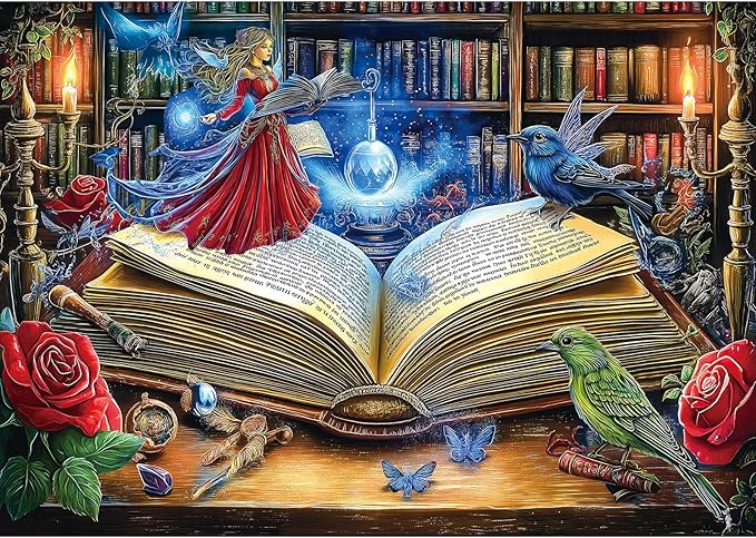 Blueforest 1000 Piece Jigsaw Puzzle for Adults, Magical Book Art Puzzle, Challenging Fun Unique Adult Puzzles for Relaxation & Wall Decor 27.5x19.7 Inch