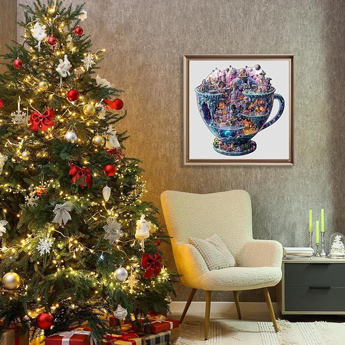 Wooden Puzzles for Adults - Interstellar City Wooden Jigsaw Puzzle - Unique Animal Shaped Wood Puzzles Adult - Christmas Birthday Gifts for Adults/Friends/Family - 175pcs 11.4 * 11.2in