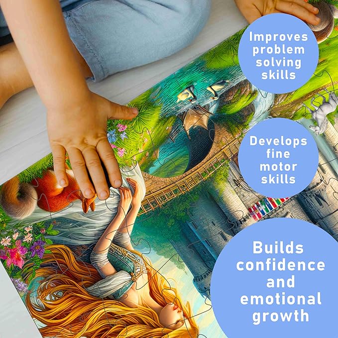 Puzzles for Kids, The Rainbow Princess 48 Piece Jigsaw Puzzle, Educational Toys, Princess Puzzle, for Kids Aged 4-8, Gifts for Boys & Girls