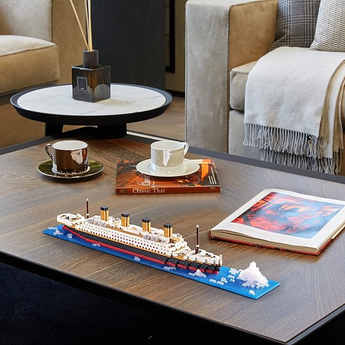 Micro Mini Blocks Building Set Architecture Titanic Cruise Ship Modle Kit, a DIY Mini Bricks for Adults and Toys Presents for Kids 1872 PCS