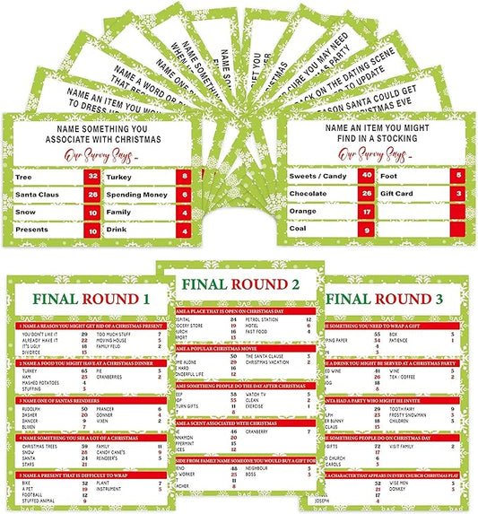 Christmas Family Feud Game,Funny Christmas Party Games, Christmas Trivia Game, Family Feud Quiz Holiday Games for Groups SD-WF01