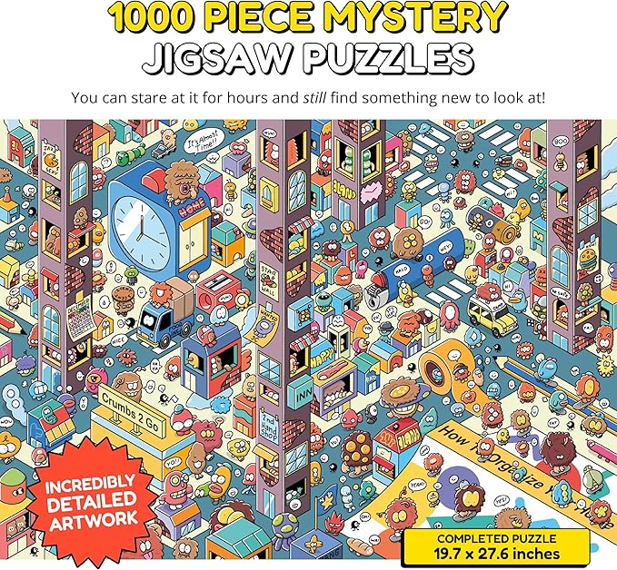 Jigsaw Puzzles 1000 Pieces - Magic Mystery Story Secret Ending Puzzle - Perfect Family Game Night for Adults & Kids - Gift Idea Beginner Unique Puzzle (Series 1)