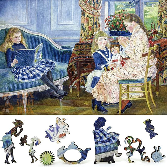 Wooden Puzzle for Adults - Uniquely Shaped Pieces - Made in The USA by FoxSmartBox - 220 Pieces - Children's Afternoon at Wargemont