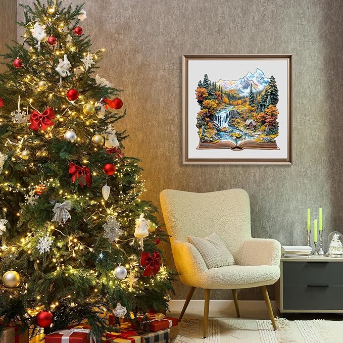 Wooden Puzzles for Adults - Autumn Wonderland Wooden Jigsaw Puzzle - Unique Animal Shaped Wood Puzzles Adult - Christmas Birthday Gifts for Adults/Friends/Family - 100pcs 8.5 * 8.3in