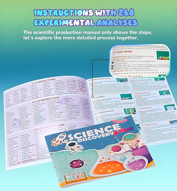 268+ Experiments Science Kit for Kids 6-12,Chemistry and Physics Educational Learning Scientific Set and STEM Project,Birthday Gifts and Toys for Boys Girls
