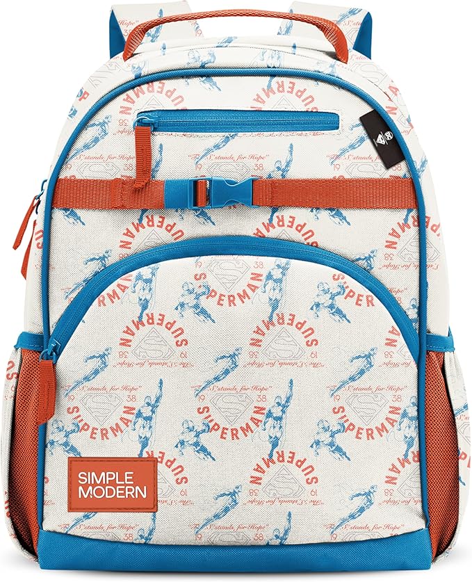 Simple Modern Medium DC Comics Superman Toddler Backpack for School Girls and Boys | Kindergarten Elementary Kids Backpack | Fletcher Collection | Kids - 15" tall | Superman Stand for Hope