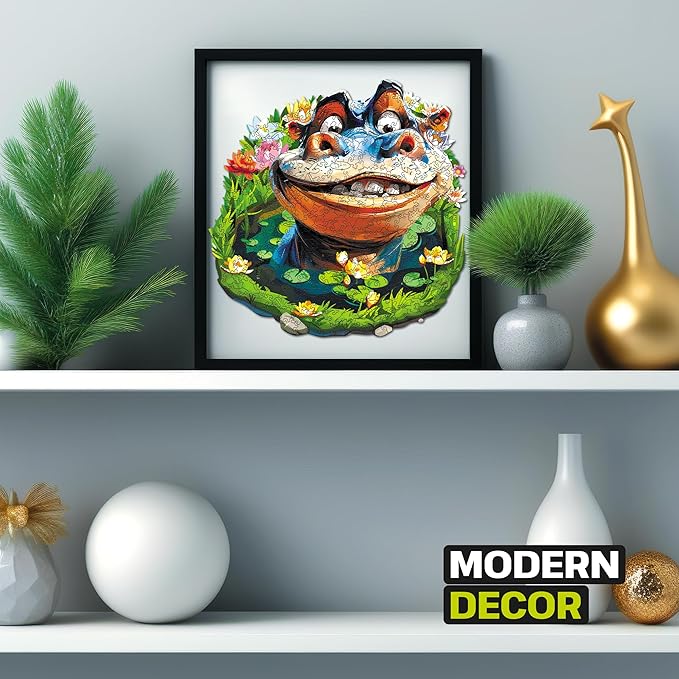 ESC WELT Wooden Puzzle Hippo 500 Pieces - Captivating Mind Entertainment for Teens and Adults - Fun and Environmentally Friendly Toy - Challenging Jigsaw Game - Wooden Puzzle