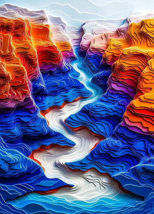 Bgraamiens Puzzle-The Blue Canyon-3D Visual 1000 Pieces Puzzle Autostereoscopy Puzzles Hard Challenge Puzzles for Adult for Adults and Kids(The Blue Canyon)