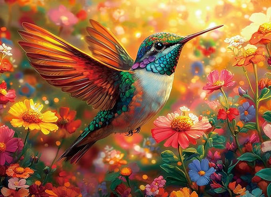 500 Piece Puzzles for Adults Blue-Green Hummingbird 20.5 x 15 Inch 500 Piece Jigsaw Puzzles for Kids Adults Puzzles 500 Pieces for Adults Holiday Educational Challenge Toy