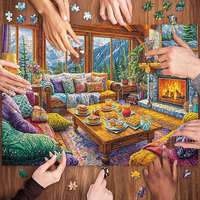 Warm Home Puzzles for Adults 1000 Pieces, Jigsaw Puzzles for Adults 1000 Piece, Challenging Game Toys, Impossible Puzzle, Family Decoration Puzzle