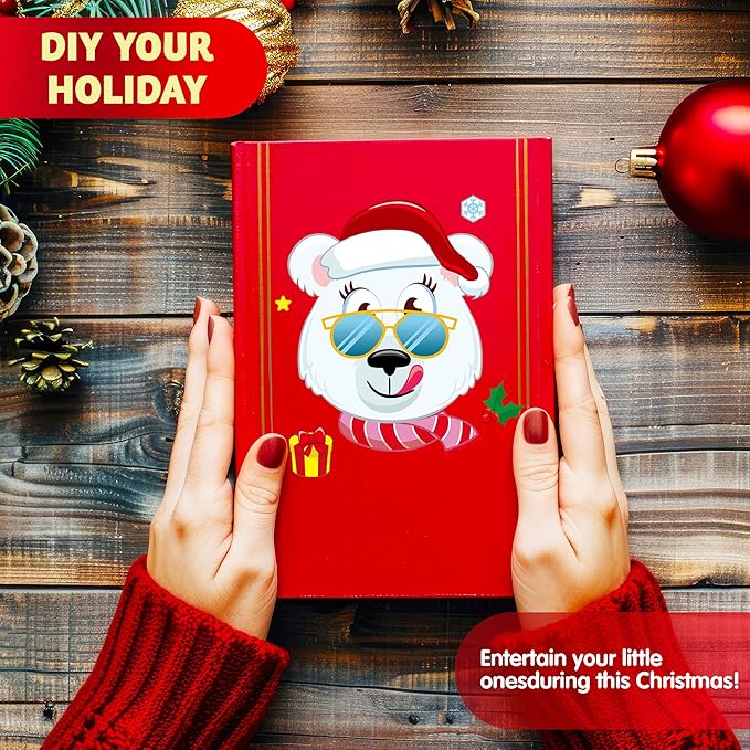 JOYIN 48 Pcs Christmas Make-a-face Sticker Sheets Make Your Own Characters Mix and Match Sticker Sheets with Santa Santa, Reindeer, Gingerbread, Snowman and Elf, Kids Party Favor Supplies Xmas Craft