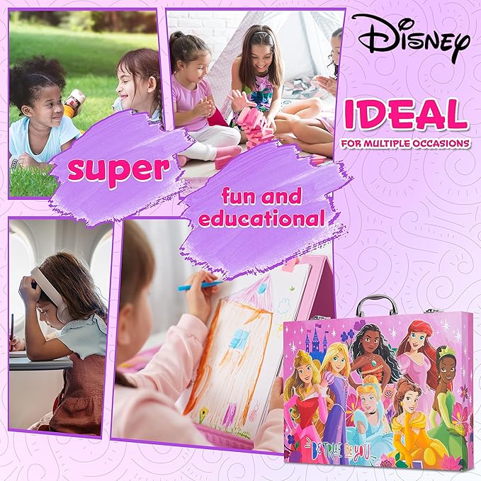 Disney Stitch Colored Pencils Art Supplies Kids Drawing Kit School Supplies Crayons Markers Coloring Sheets Art Kit Gifts for Kids Girls (Multi Princess Set)