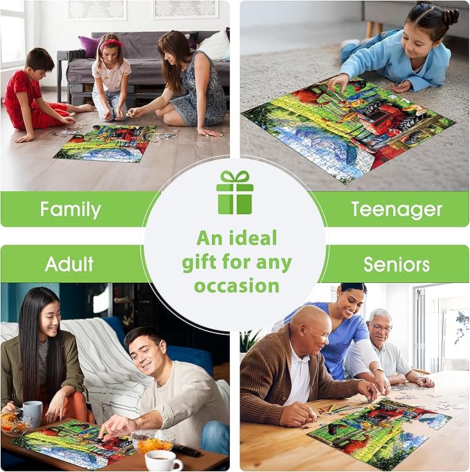 500 Piece Puzzles for Adults, Farm Animal Puzzles 500 Pieces, Puzzles for Kids Ages 6-8,Recycled Cardboard Horse Puzzle 500 Piece, Great Gift for Family Friends, 20.5 x 15 in