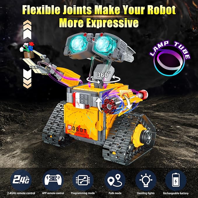 Yerloa 673PCS Robot Toys for 8-12 Year Old Boys Gift, 5 in 1 Robotics for Kids 8-13, App & Remote Control Robot Building Set, STEM Toys for Boys Age 8-14, Science Kit Birthday Gift for 8 9 10 11 12+