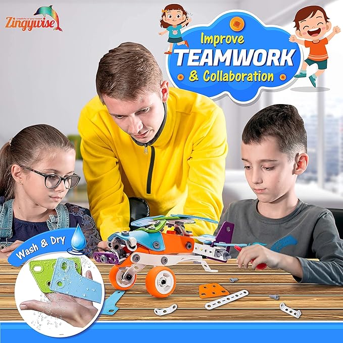 STEM Building Toy for 7-12 Year Old Boys - 7-in-1 Models Kids Love to Build and Play - 171Pcs Construction Set with Engineering Activity Kit - Best Birthday Gift Toy